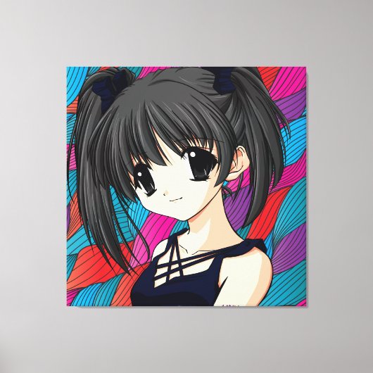 Toile Manga Anime Girl Wrapped Canvas (Recto)