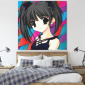 Toile Manga Anime Girl Wrapped Canvas (Insitu(Chambre))