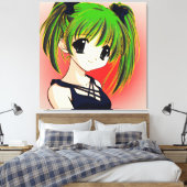 Toile Manga Anime Girl Wrapped Canvas (Insitu(Chambre))