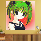 Toile Manga Anime Girl Wrapped Canvas (Insitu(Salon))