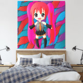 Toile Manga Anime Girl Wrapped Canvas (Insitu(Chambre))