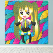 Toile Manga Anime Girl Wrapped Canvas (Insitu (Plancher de Bois))