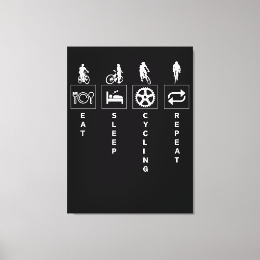 Toile Manger Dormir Cyclisme Répéter (Recto)