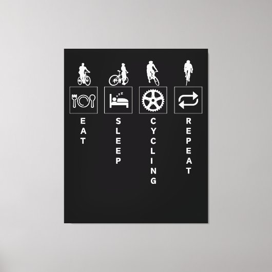 Toile Manger Dormir Cyclisme Répéter (Recto)