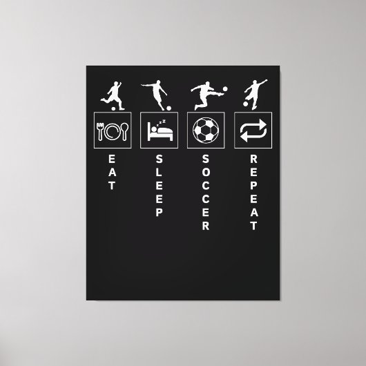 Toile Manger Dormir Football Répéter (Recto)