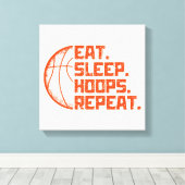 Toile Manger Dormir Hoops Répéter Basketball Citations D (Insitu (Plancher de Bois))
