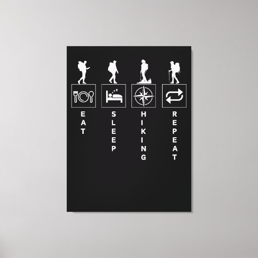 Toile Manger Dormir Randonnée Répéter (Recto)