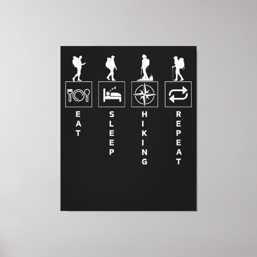 Toile Manger Dormir Randonnée Répéter (Recto)