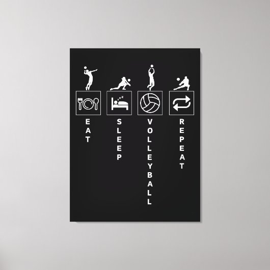 Toile Manger Dormir Volleyball Répéter (Recto)
