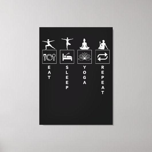 Toile Manger Dormir Yoga Répéter (Recto)