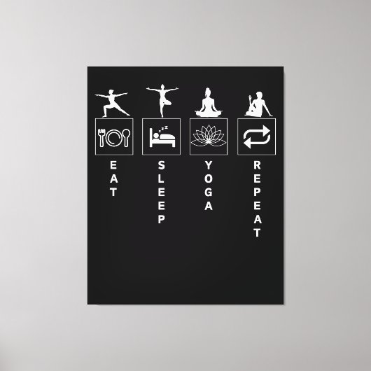 Toile Manger Dormir Yoga Répéter (Recto)