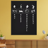 Toile Manger Sommeil Basket-ball Répéter (Insitu(Salon))