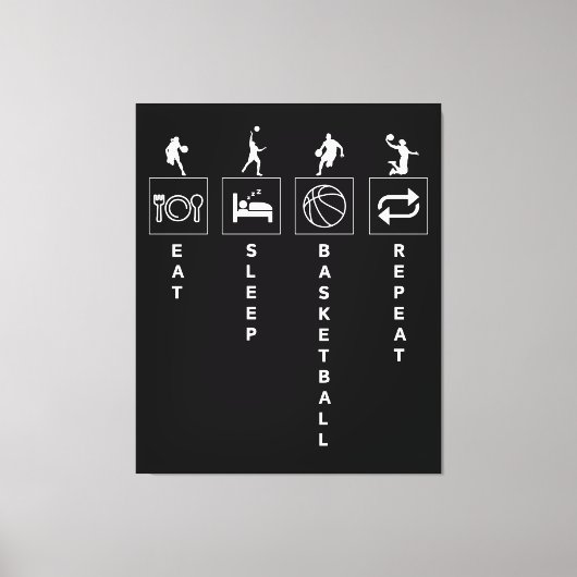 Toile Manger Sommeil Basket-ball Répéter (Recto)