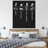 Toile Manger Sommeil Cricket Répéter (Insitu(Chambre))