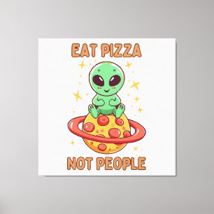Toile Mangez de la pizza pas des gens