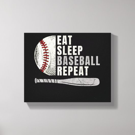 Toile Mangez Sleep Baseball Répéter Funny Baseball Playe (Recto)