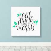 Toile Mangez un verre et soyez joyeux Design (Insitu (Plancher de Bois))