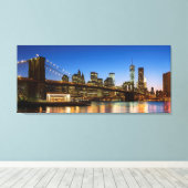 Toile Manhattan et Brooklyn Bridge à Dusk (Insitu (Plancher de Bois))