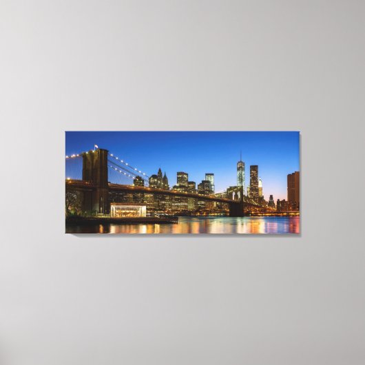 Toile Manhattan et Brooklyn Bridge à Dusk (Recto)
