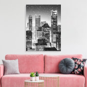 Toile Manhattan Under the Stars en noir et blanc (Insitu(Salon))