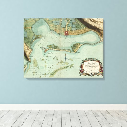 TOILE MAP : JAMAICA, 1756 (Insitu (Plancher de Bois))