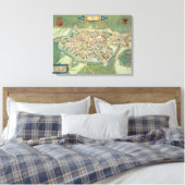 Toile Map of Cambrai, from 'Civitates Orbis Terrarum' by (Insitu(Chambre))