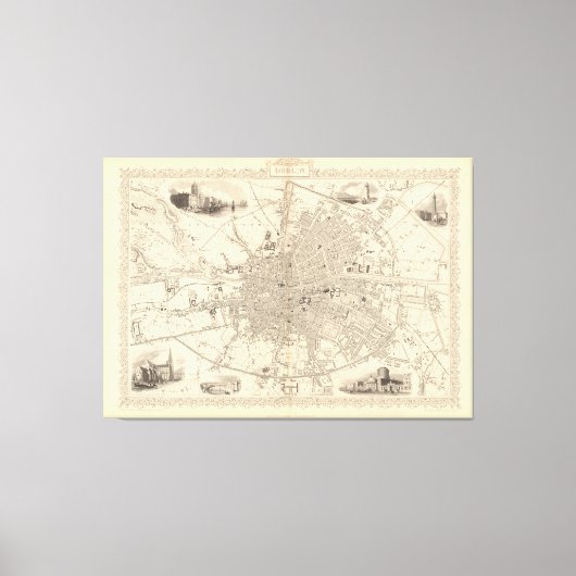 Toile Map of Dublin, Irlande (Recto)