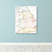 Toile Map of England Britannia Antiqua (Insitu (Plancher de Bois))