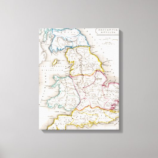Toile Map of England Britannia Antiqua (Recto)