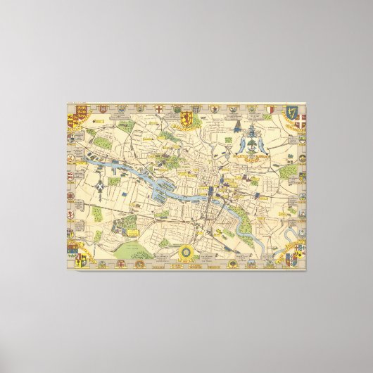 Toile Map of Glasgow, Angleterre (Recto)