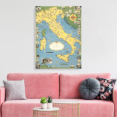 Toile Map of Italy with Vatican (Insitu(Salon))