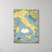 Toile Map of Italy with Vatican (Recto)
