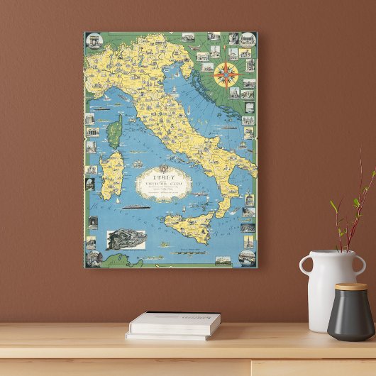 Toile Map of Italy with Vatican