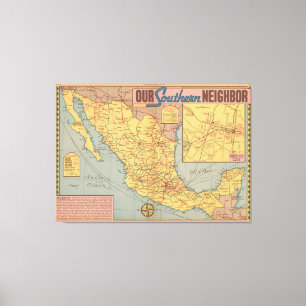 Toile Map of Mexico - "Our Southern Neighbor"