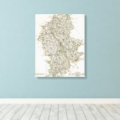 TOILE MAP OF STAFFORDSHIRE 1793 (Insitu (Plancher de Bois))