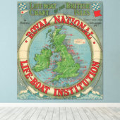 Toile Map of the British Isles (Insitu (Plancher de Bois))