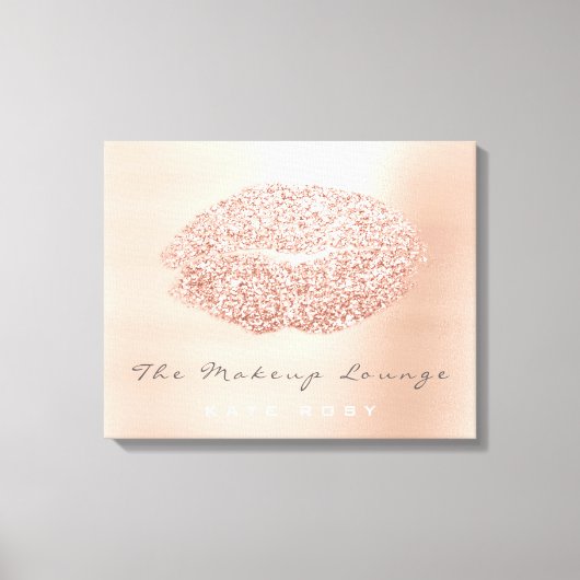 Toile Maquillage rose pâle Artiste Beauté Grey Kiss Lips (Recto)