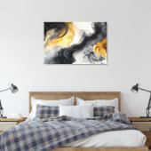 Toile Marbre Abstrait moderne noir et or (Insitu(Chambre))