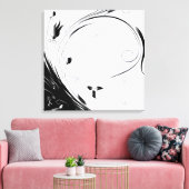 Toile Marbre blanc, Graphique en fibre noire (Insitu(Salon))