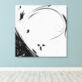 Toile Marbre blanc, Graphique en fibre noire (Insitu (Plancher de Bois))