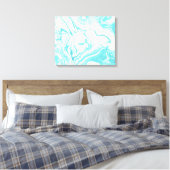 Toile Marbre cool design en Turquoise et Crème (Insitu(Chambre))
