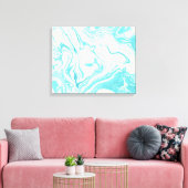 Toile Marbre cool design en Turquoise et Crème (Insitu(Salon))