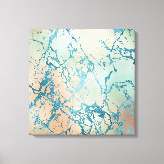 Toile Marbre de luxe | Belle veine Turquoise jaune et co (Recto)