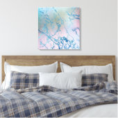 Toile Marbre Iridescente | Tendance Faux Holo bleu rose (Insitu(Chambre))