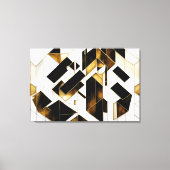 Toile Marbre Noir Or Luxueux Abstrait (Recto)
