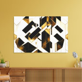 Toile Marbre Noir Or Luxueux Abstrait (Insitu(Salon))