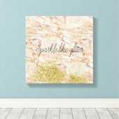 Toile Marbre rose or Confetti Faux Parties scintillant (Insitu (Plancher de Bois))