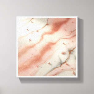 Toile Marbre Rose Quartz Luxe - Rose et Rose Pâle