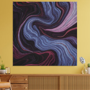Toile Marbre Tourbillon d'Améthyste de Minuit Violet Ble