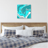 Toile Marbre turquoise et Turquoise Fluid Art (Insitu(Chambre))